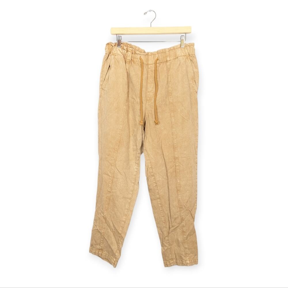 Made With Love Loft Drawstring Paperbag High Waist Tan Jeans Size L